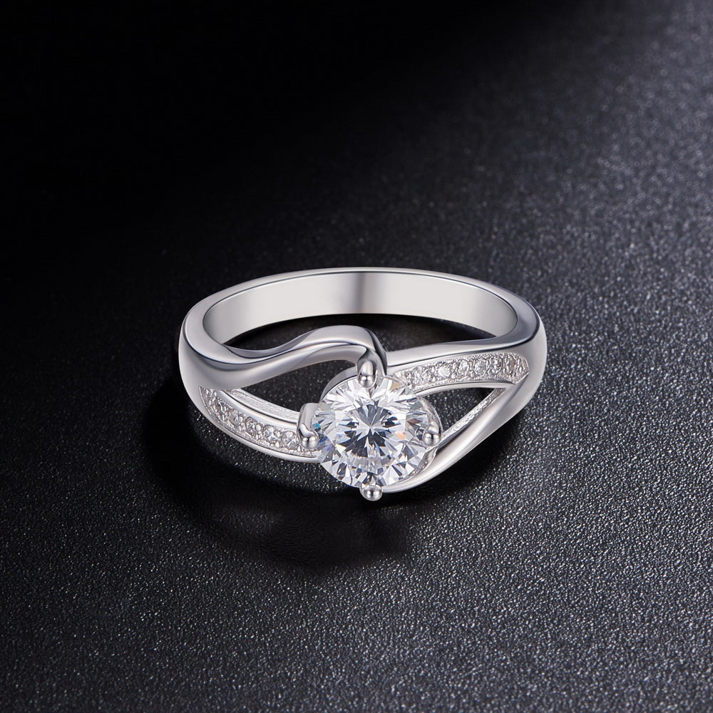 Sølv ring med zirconia sten