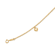 8 kt. guld armbånd kæde med buttet hjerte. Længde 15+4 cm.