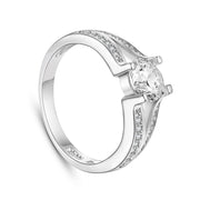 Sølv ring med zirconia stene