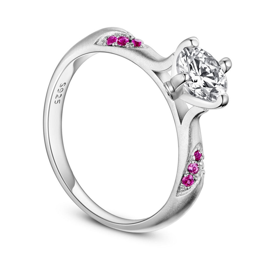 Sølv ring med zirconia stene