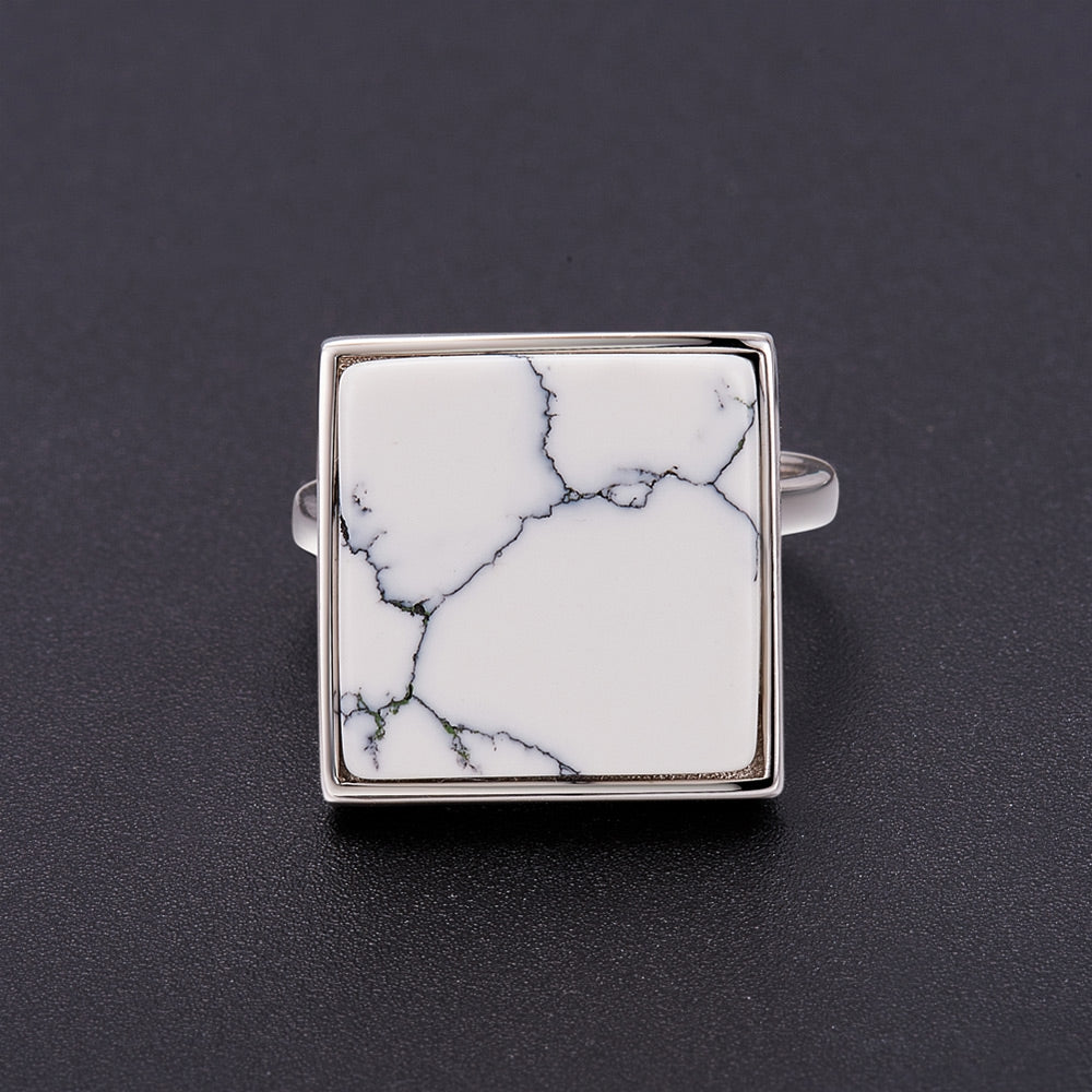 Sølv ring med marmor