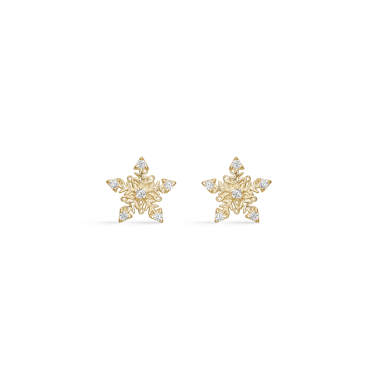14 kt. Guld ørestikker med cubic zirconia 