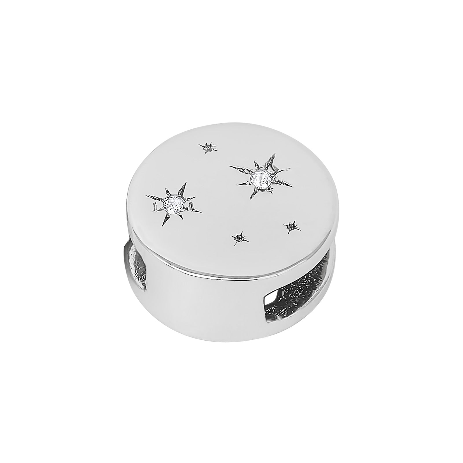 Rhd. Sølv led rund med cz TIML 8mm