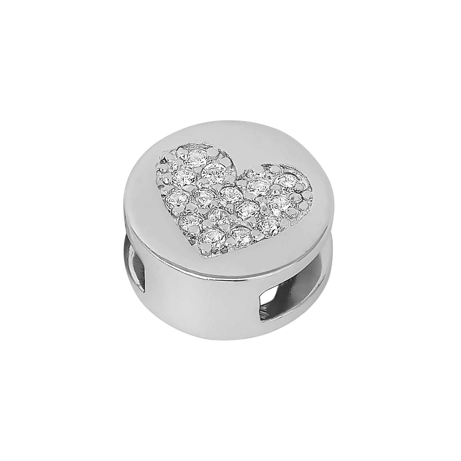 Rhd. Sølv led rund med cz TIML 8mm