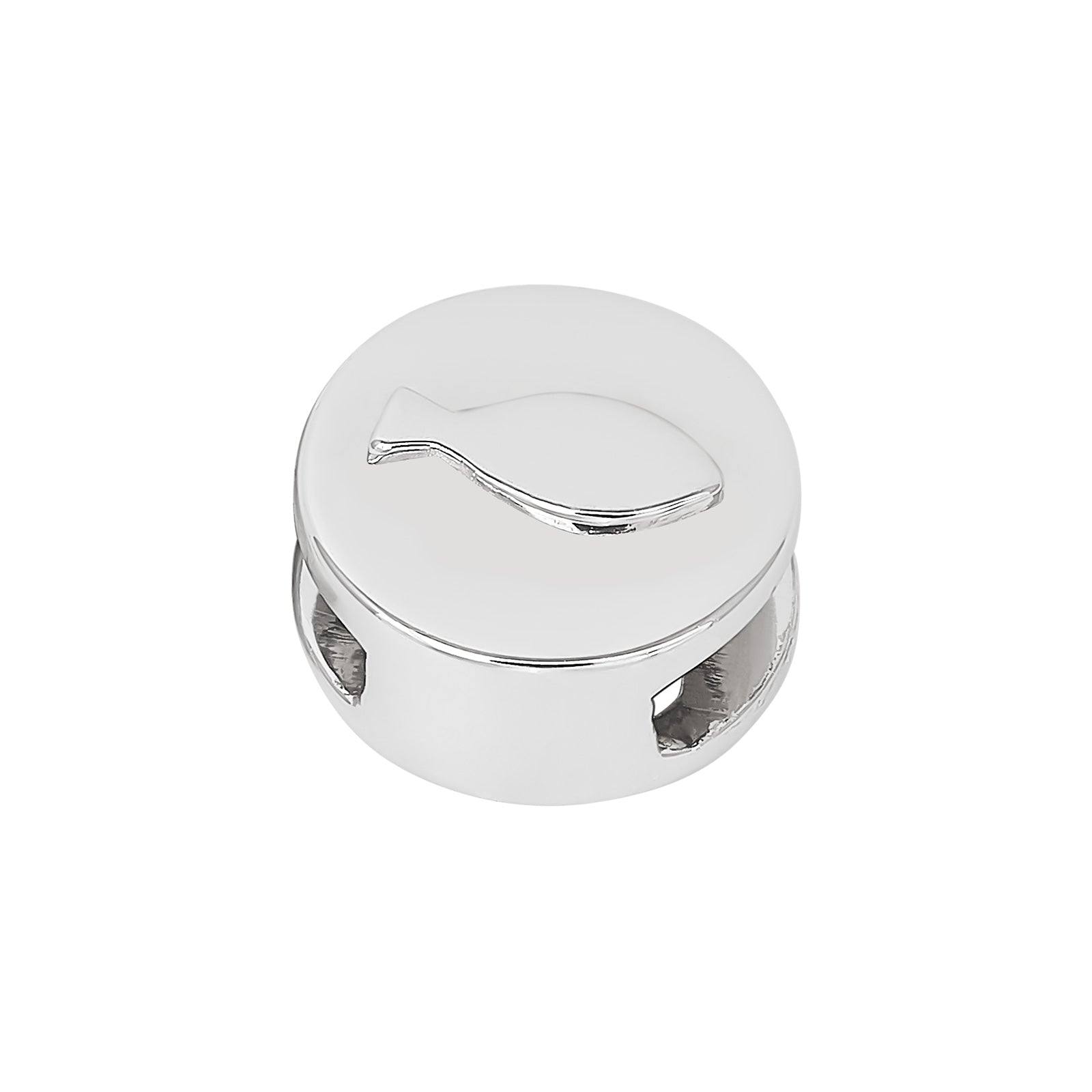 Rhd. Sølv led fisk rund TIML 8mm