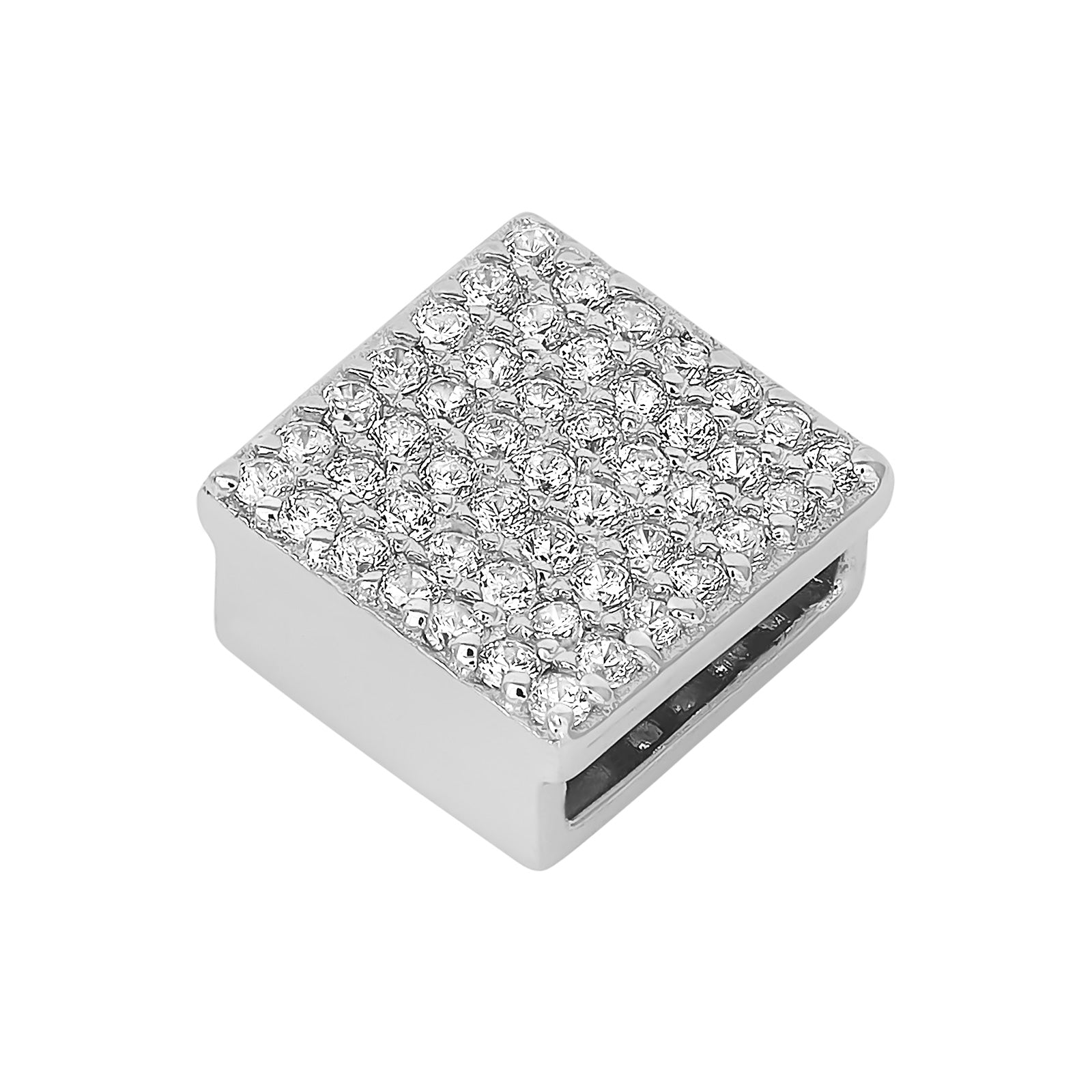 Rhd. Sølv led firkant med cz TIML 8mm