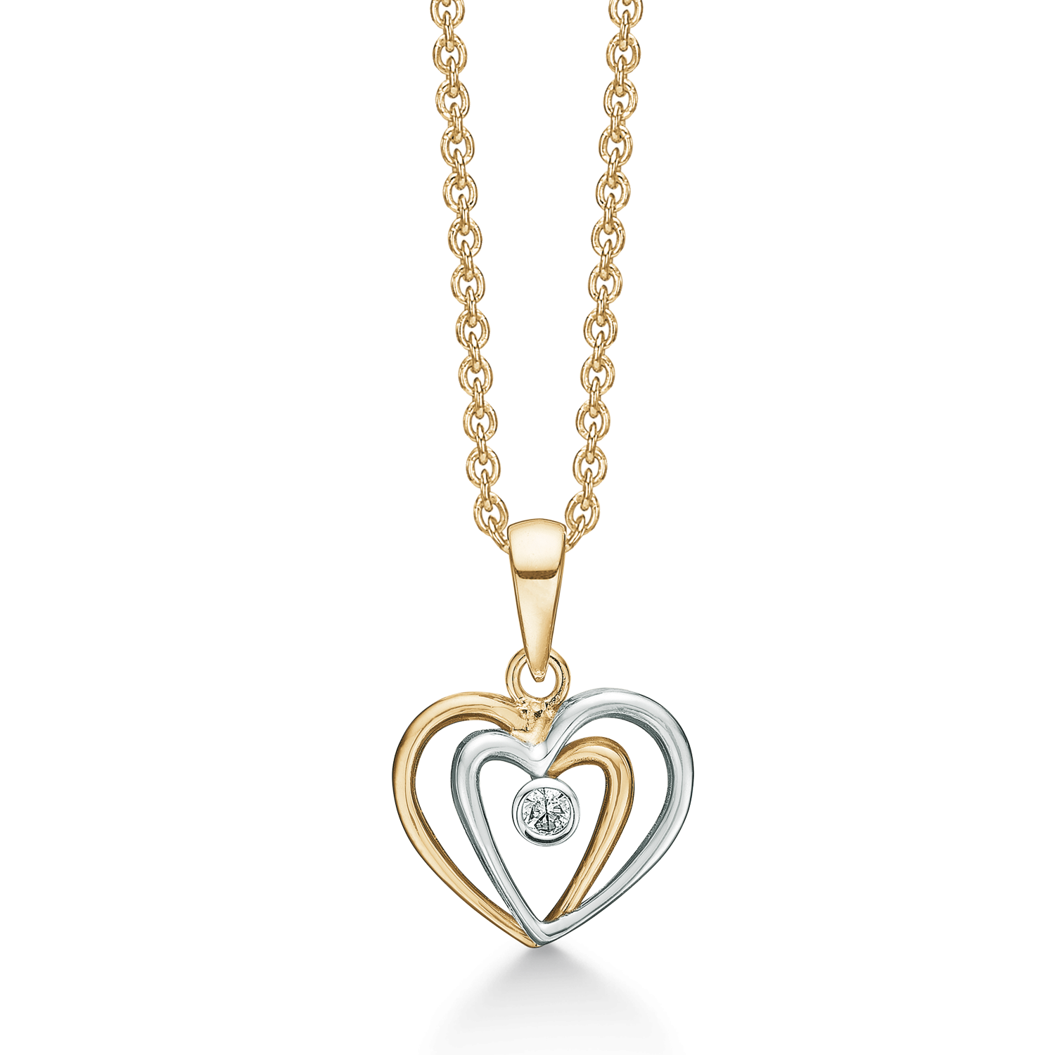 14 kt. Guld halskæde med cubic zirconia 