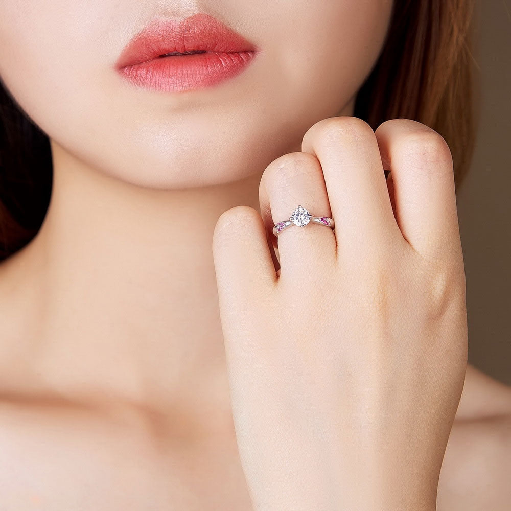 Sølv ring med zirconia sten