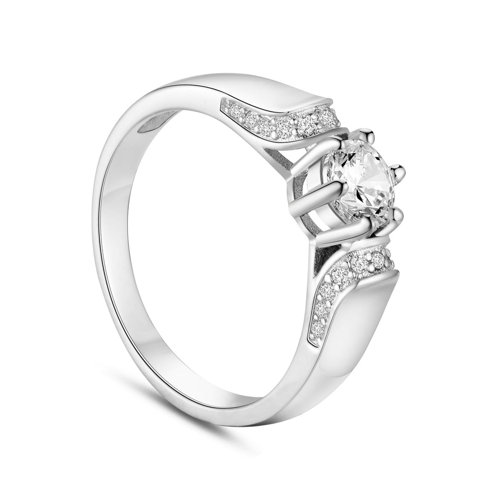 Sølv ring med zirconia stene