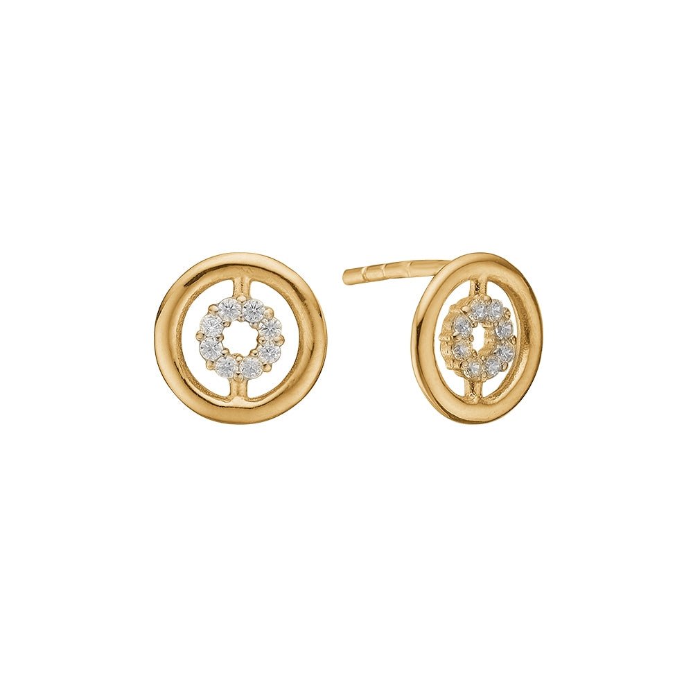 8 kt. Guld ørestikker med 16 zirconia stene