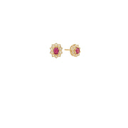 8 kt. Guld ørestikker med rubin & diamanter - Urma.dk