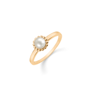 8 kt. guld ring med ferskvandsperle - Urma.dk