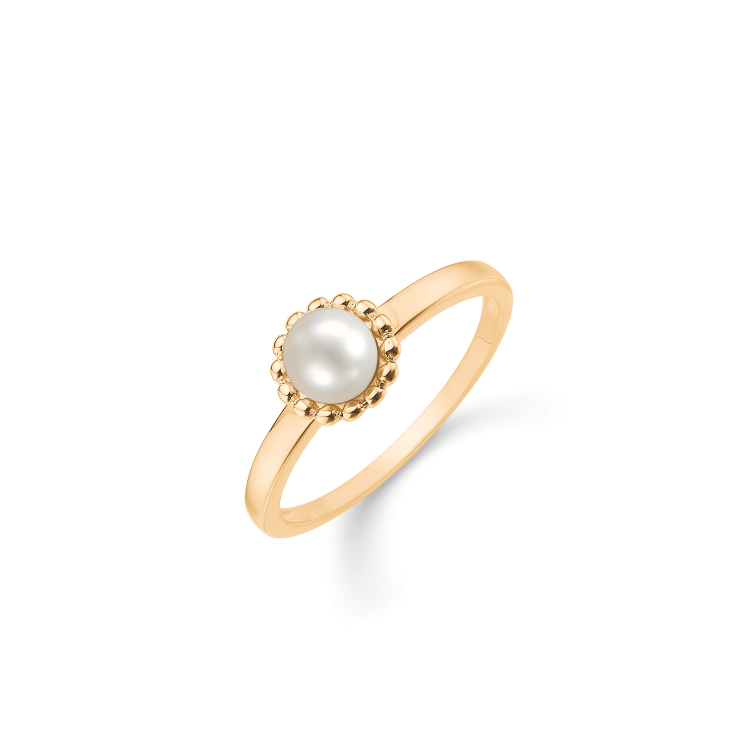 8 kt. guld ring med ferskvandsperle - Urma.dk