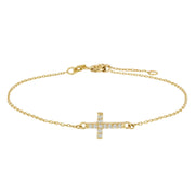 8 kt. Guldarmbånd kors m/cz - Urma.dk