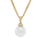 8 kt. guldvedhæng m. 9mm hvid fvkp. incl fg. kæde - Urma.dk
