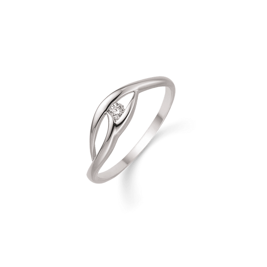 8 kt. hvidguld ring med cubic zirconia - Urma.dk