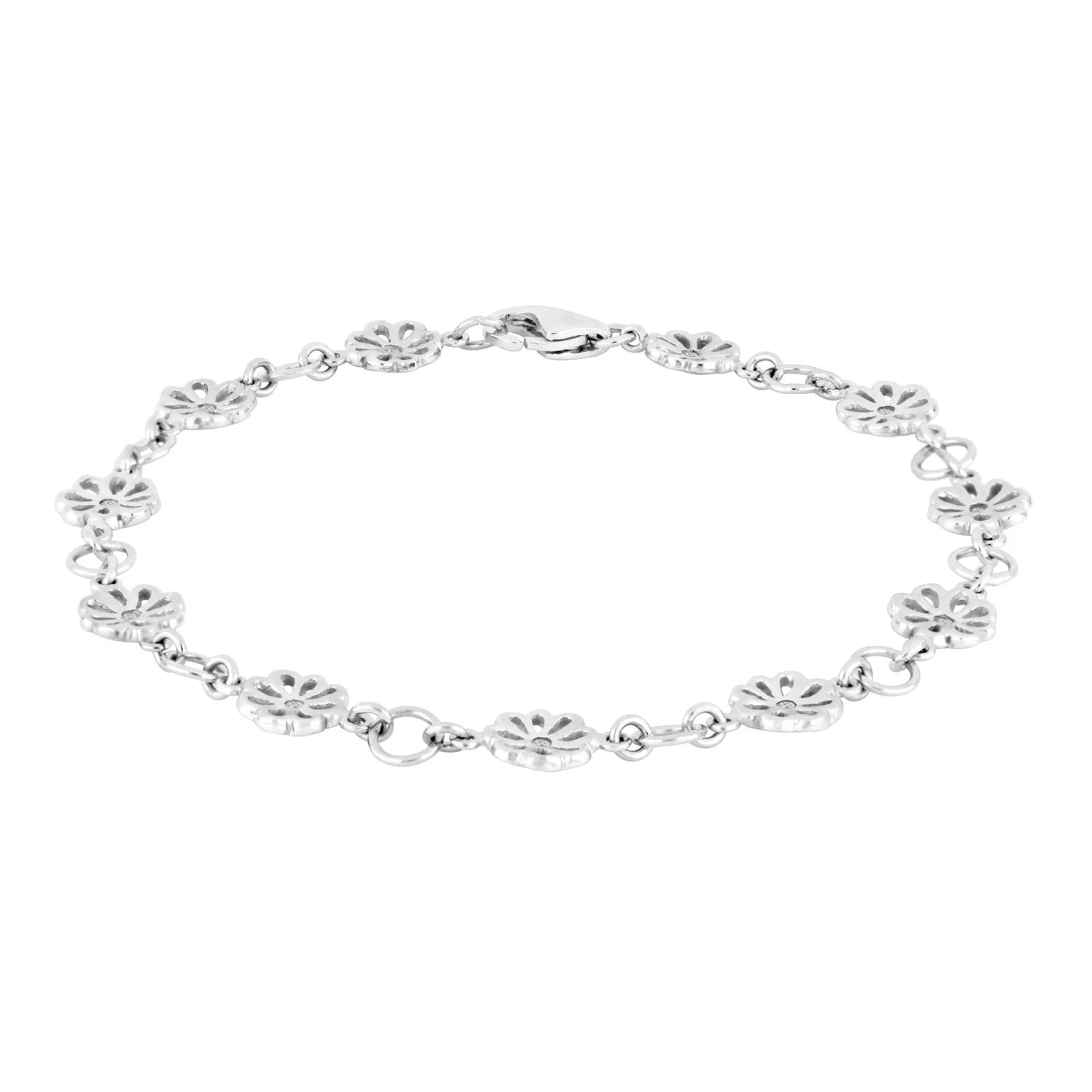 Rhod. sølv armbånd mat/blank