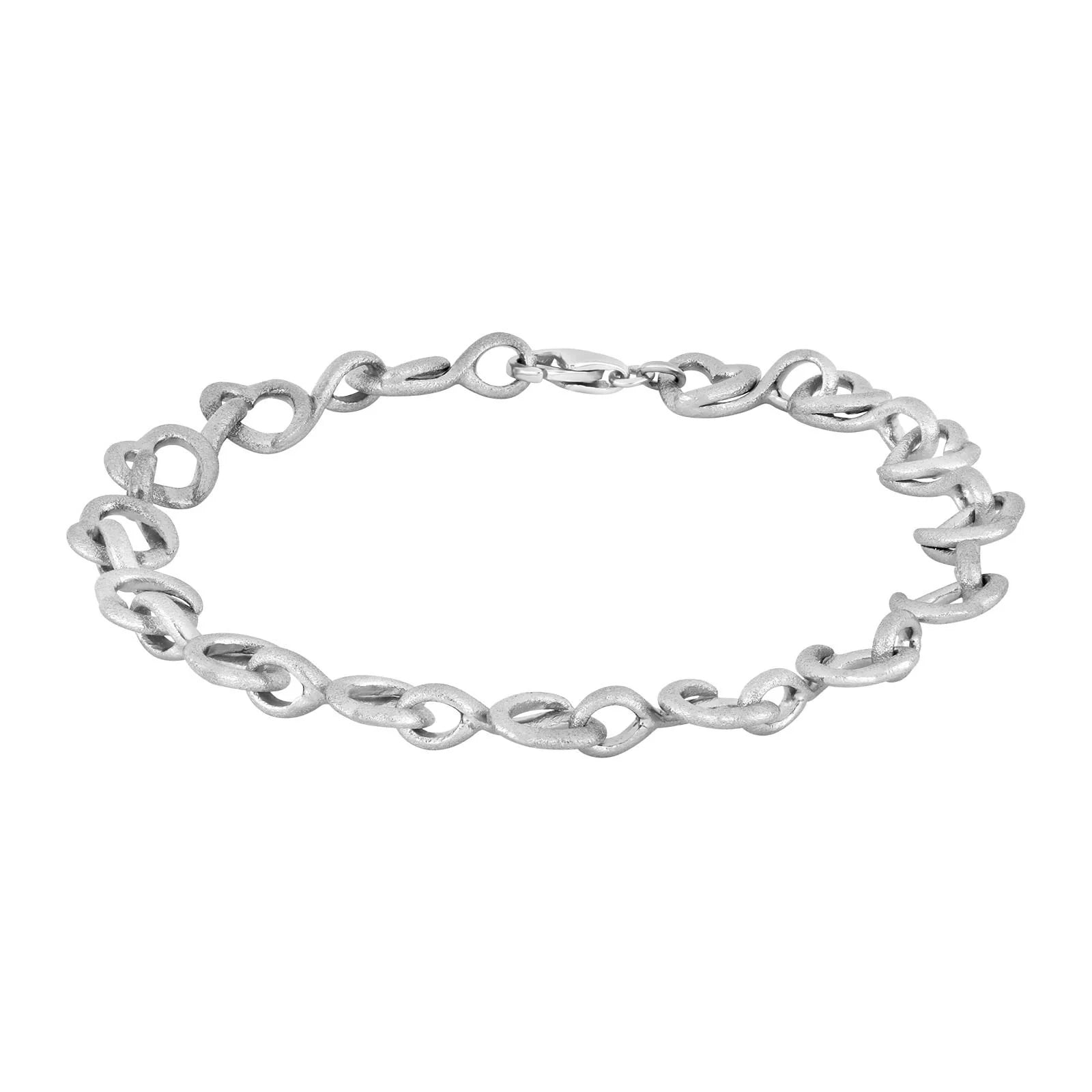 Rhod. sølv armbånd mat/blank