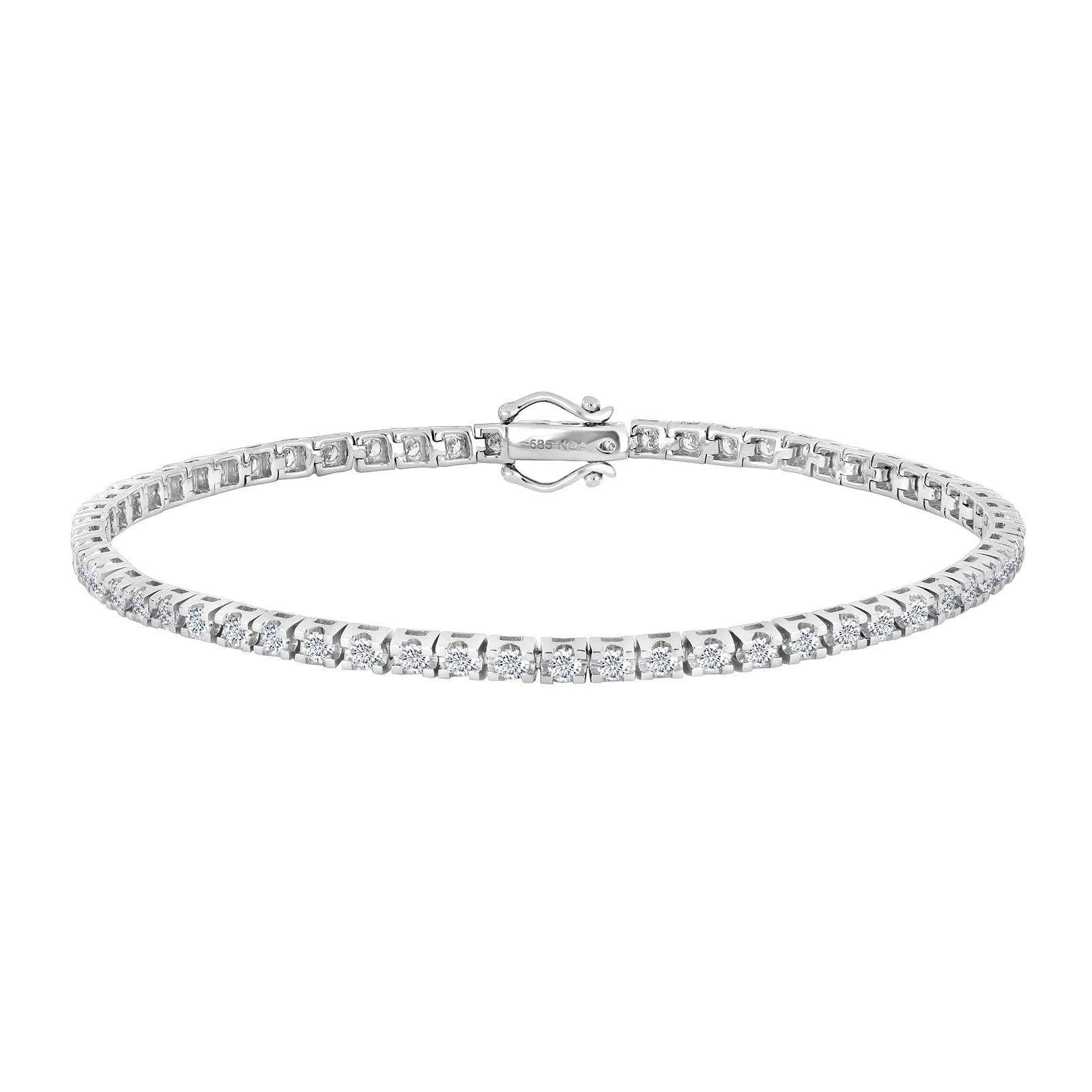 14kt. hvidgulds tennisarmbånd dia. 2.0ct W/SI