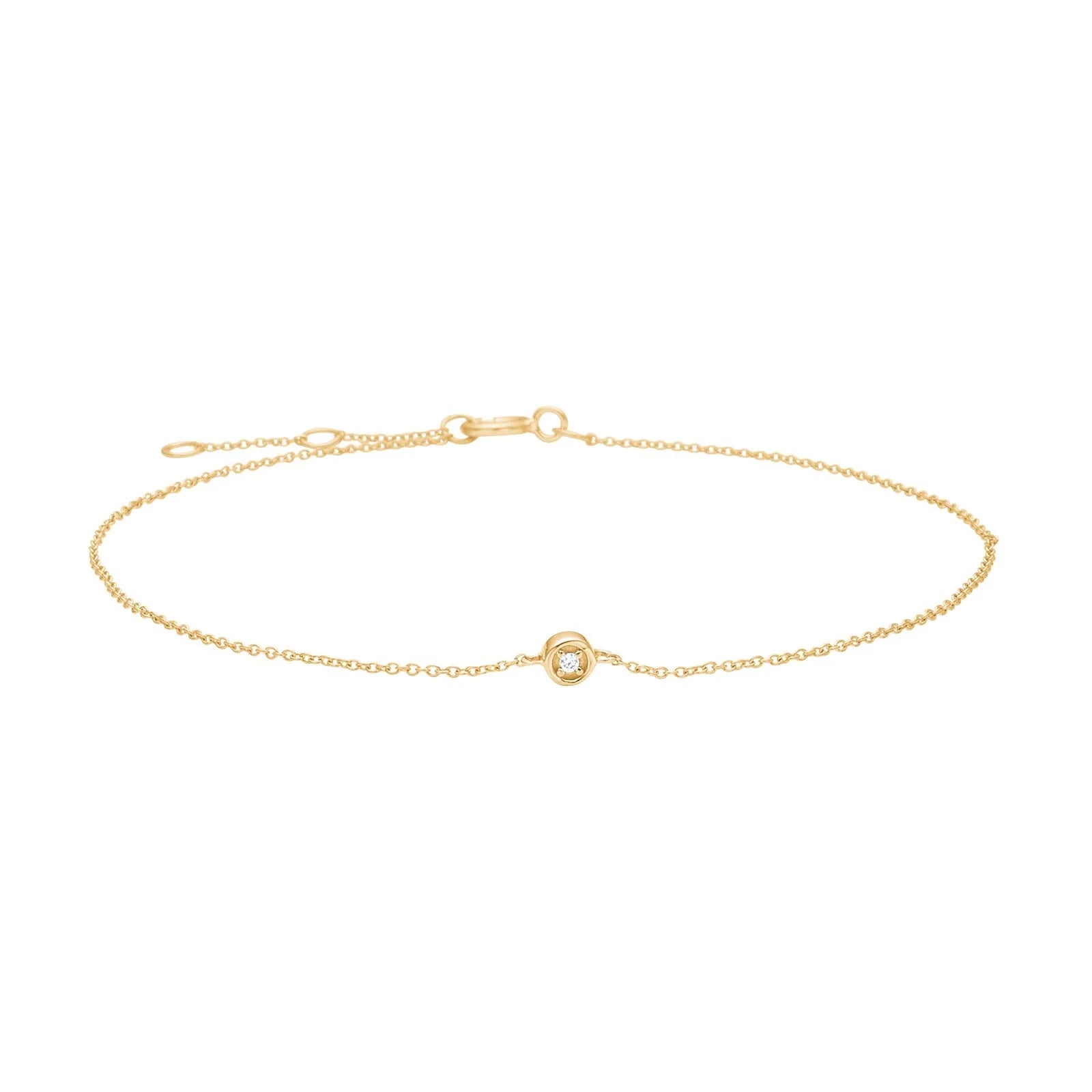 14kt. guldarmbånd m. 0,005ct W/SI
