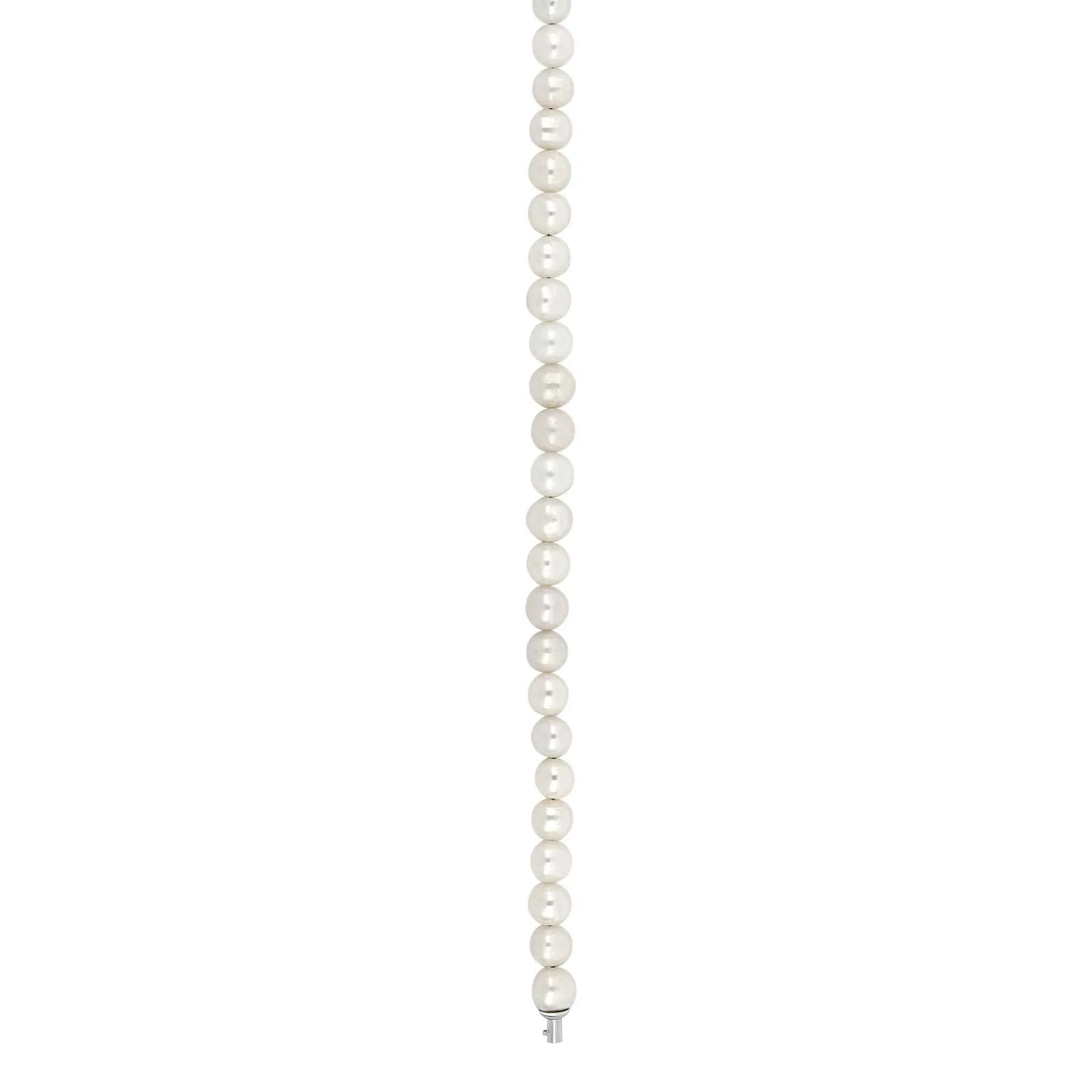 Ferskvandsperle system-kæde hvid 8mm 45cm