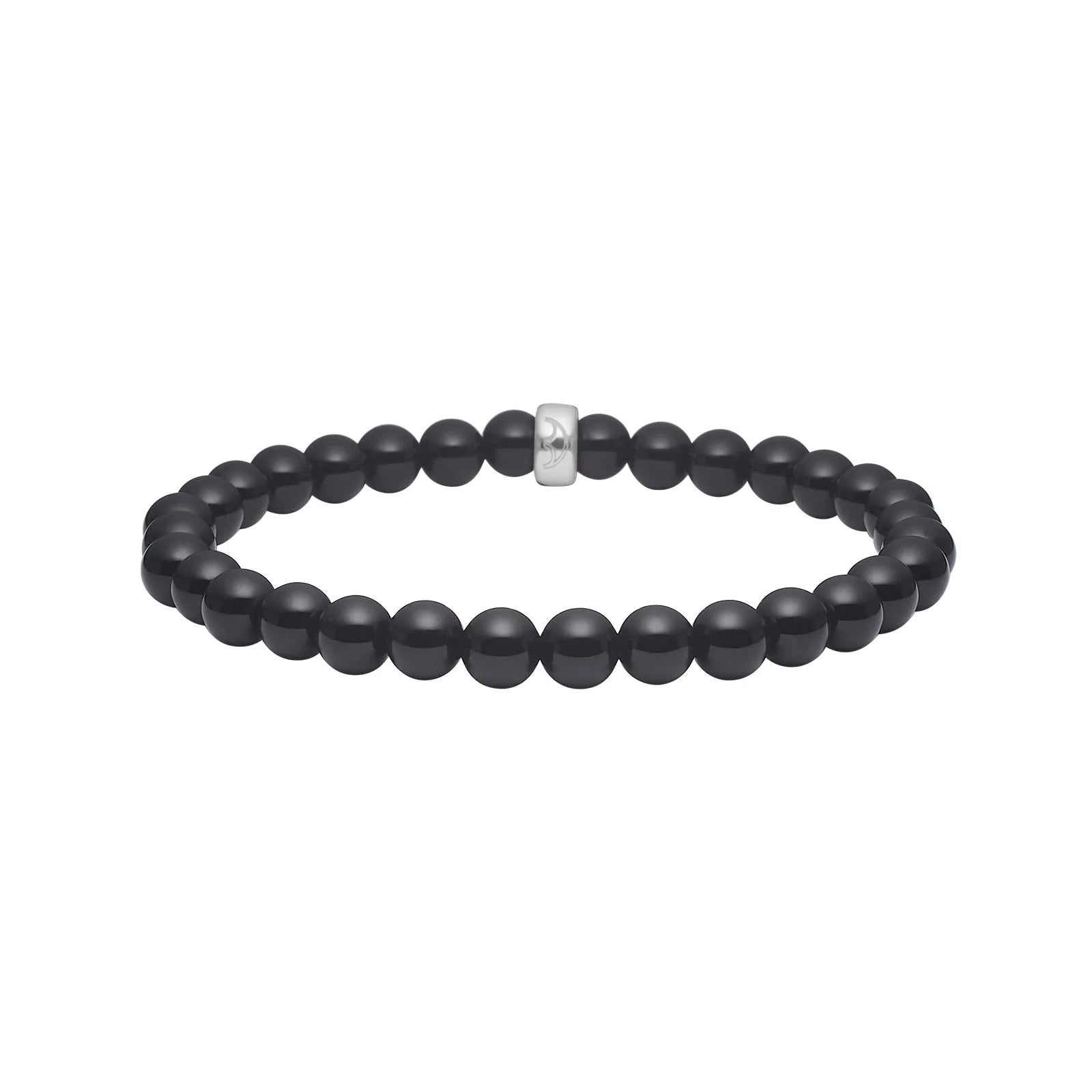 Sort agat 6mm armbånd