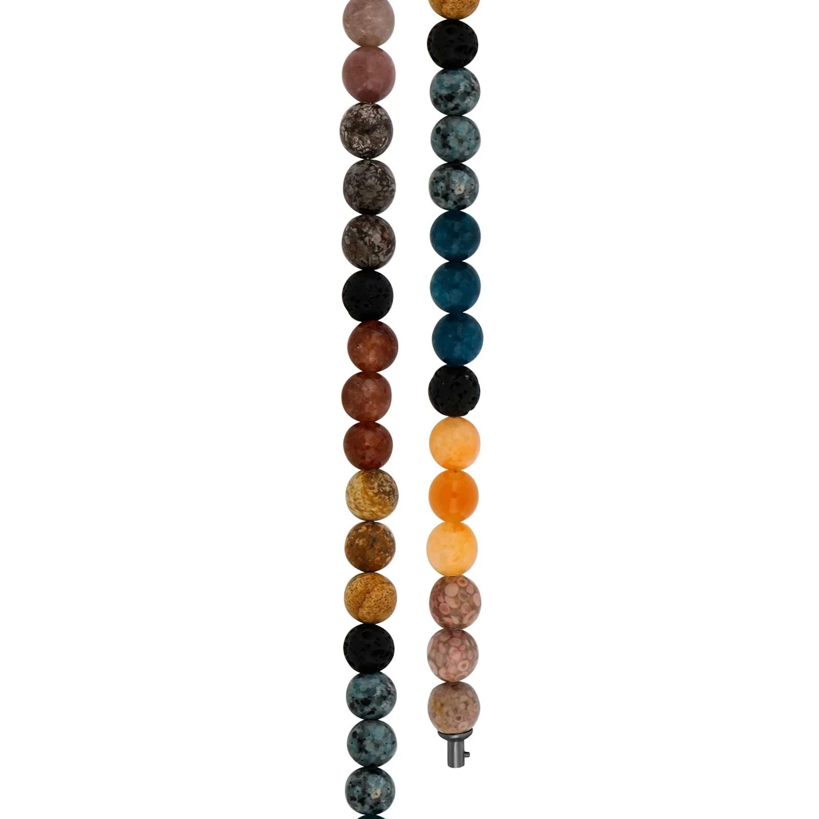 Jasper,spong quartz,carneol,lava,aventurin system-kæde