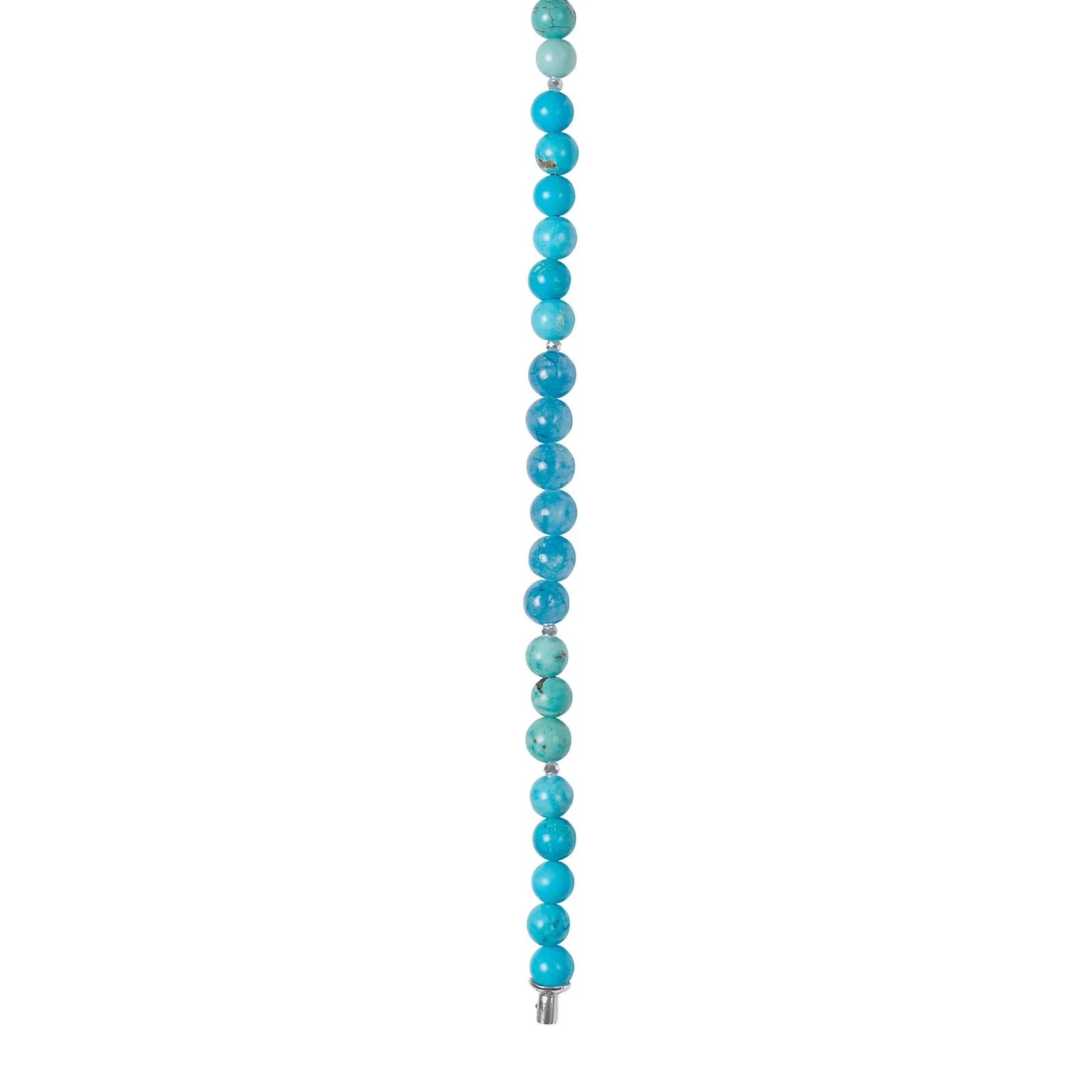 Blå spong quartz, Howlite, hematit 6mm system-kæde