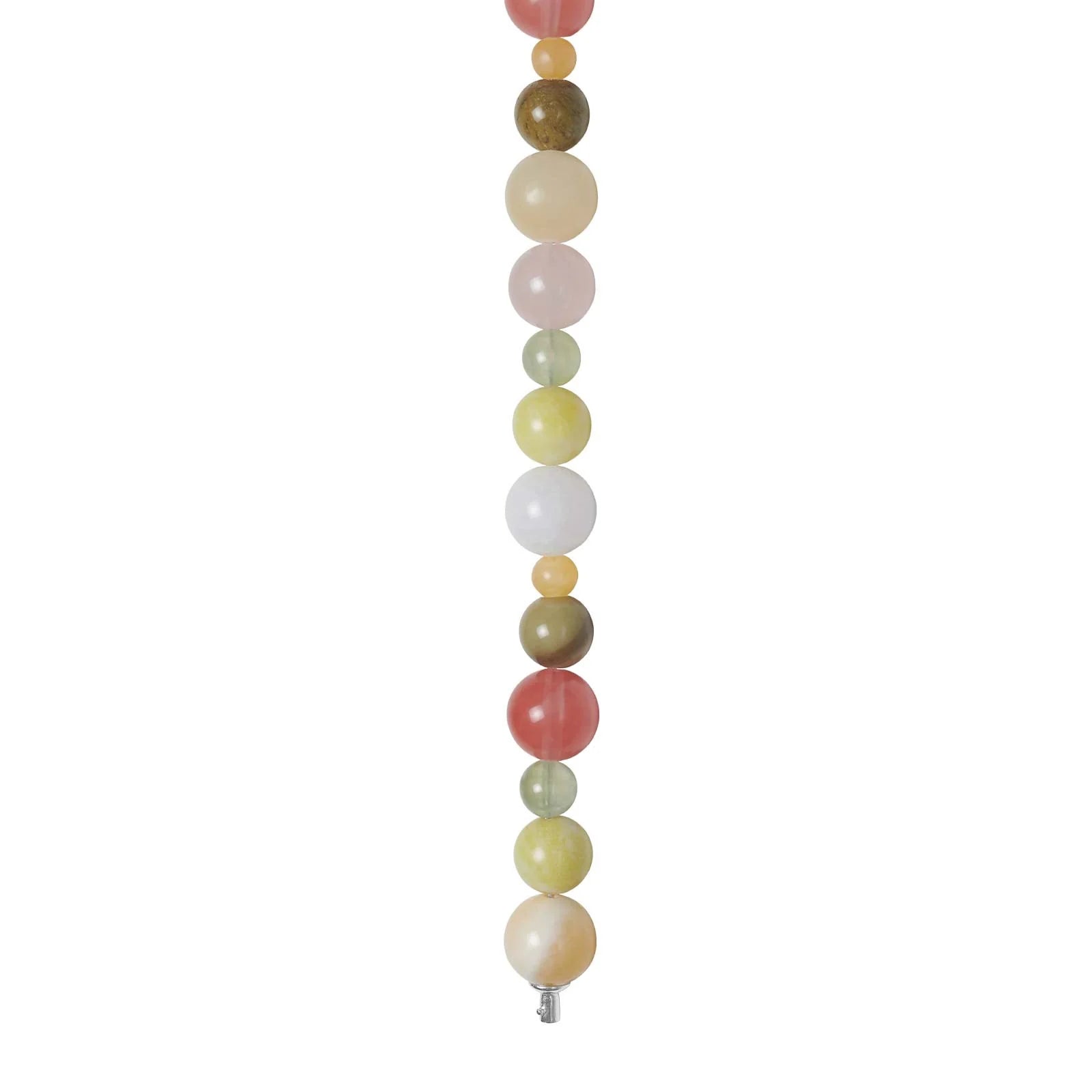 Rosaquartz, musdart, jade, prehnite, jasper, marmor 12mm system-kæde
