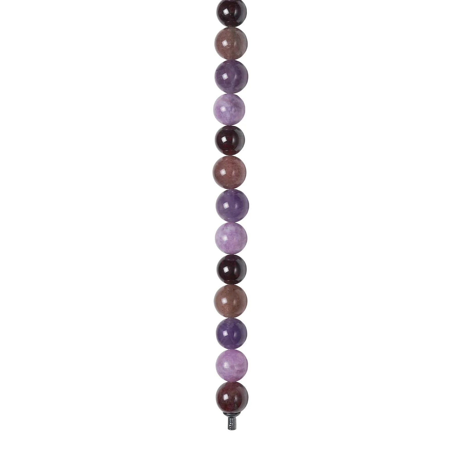 Amethyst, cherry quartz, spong quartz, granat 12mm system-kæde