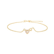 Pre-owned silver bracelet heart with pink cz