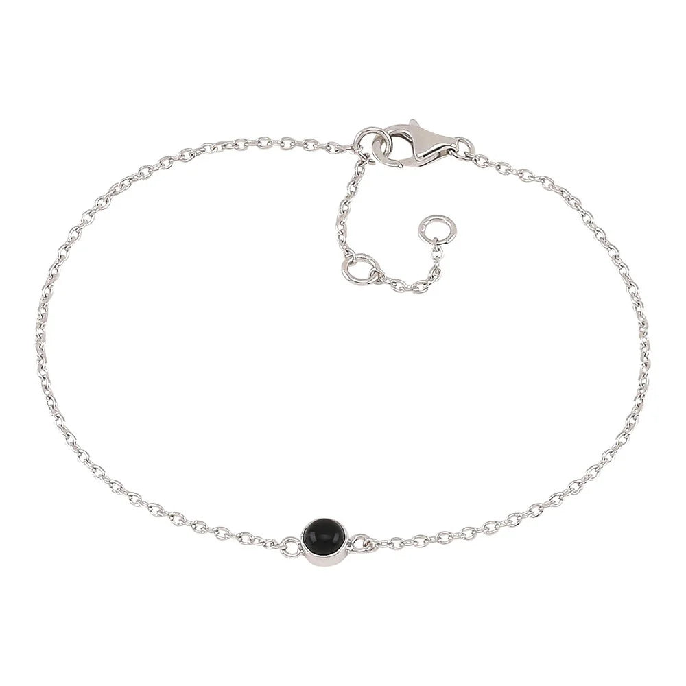 Rhd. sølv armbånd SWEETS52 black onyx 4,5mm