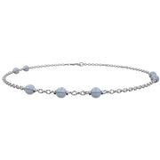 Rhd. sølv armbånd SWEETS52 blue chalcedon 7
