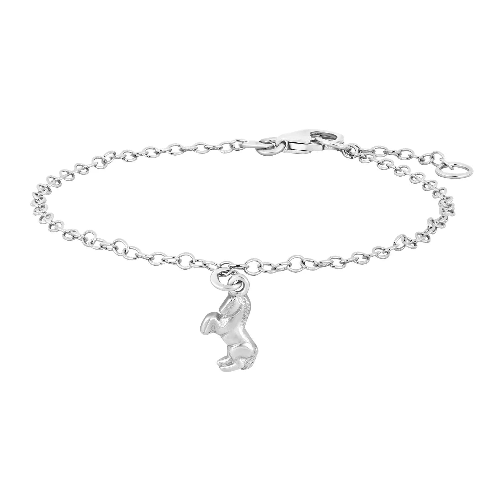 Rhd. silver bracelet horse