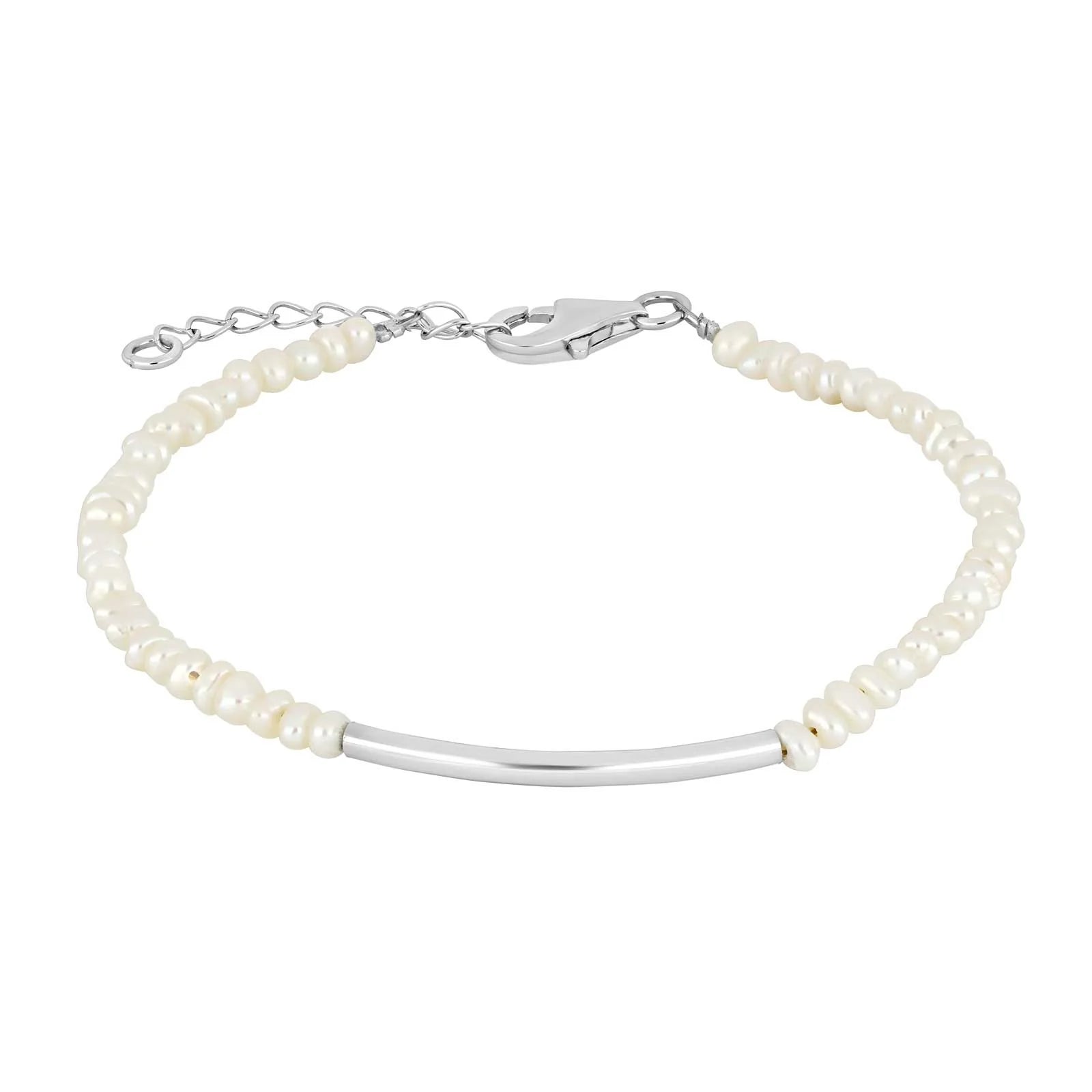 Rhod. sølvarmbånd PEARL52