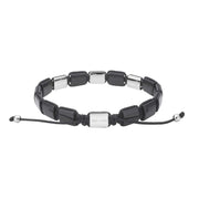 SON armbånd black agate / cz og stål