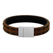 SON armbånd brun m/sort kalveskind