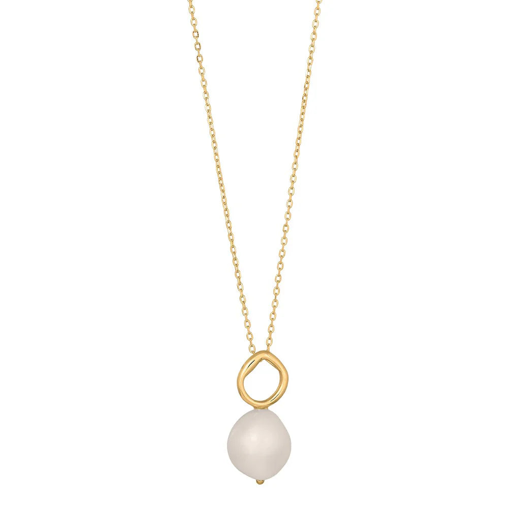 Sølv vedh. BAROQUE52 perle+kæde 45+5cm