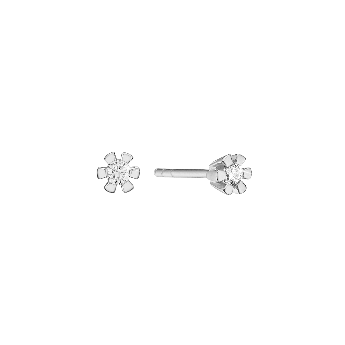 14KT ØRESTIK DIAM.6X0,01CTWPI