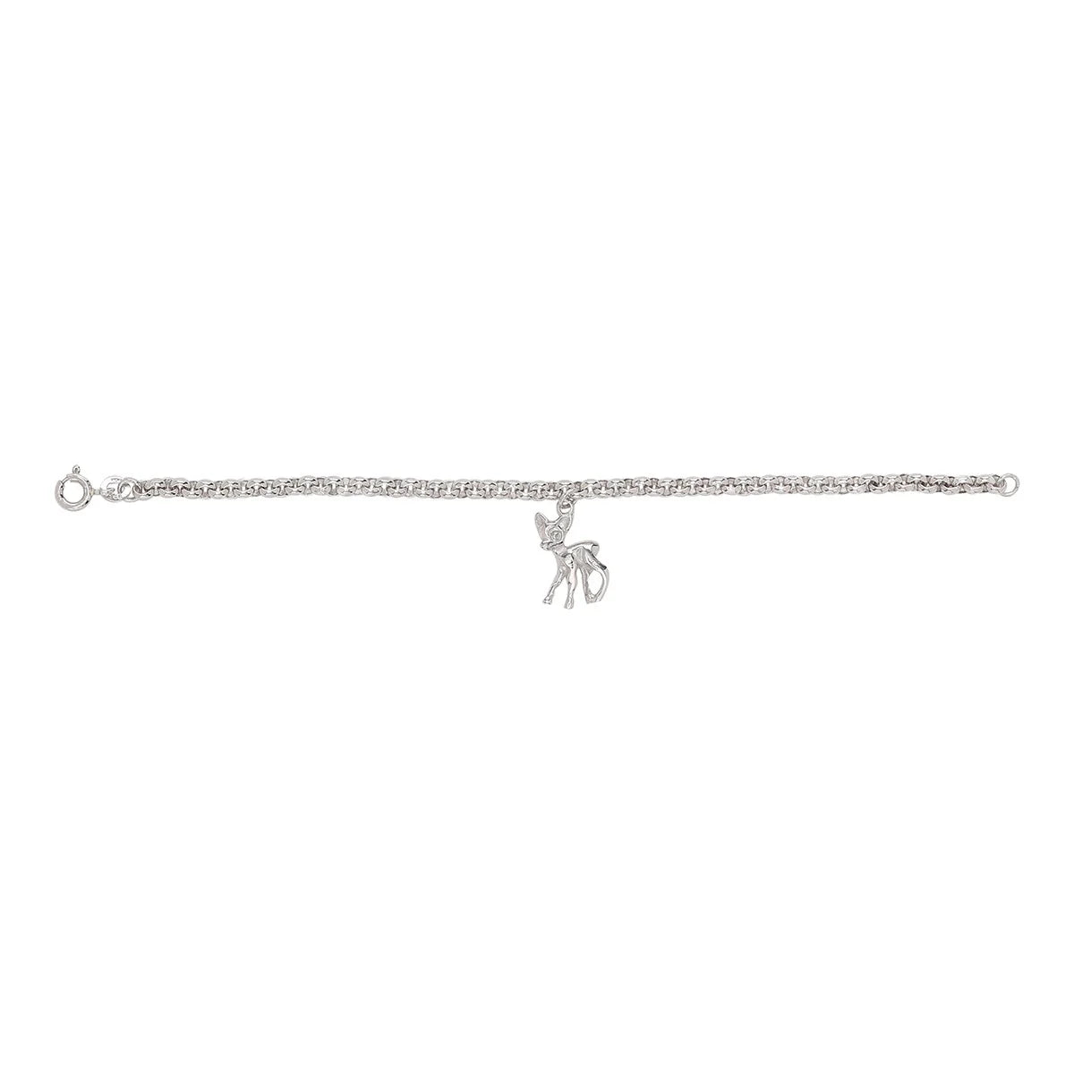 Rhodium silver bracelet bambi 15mm 15cm