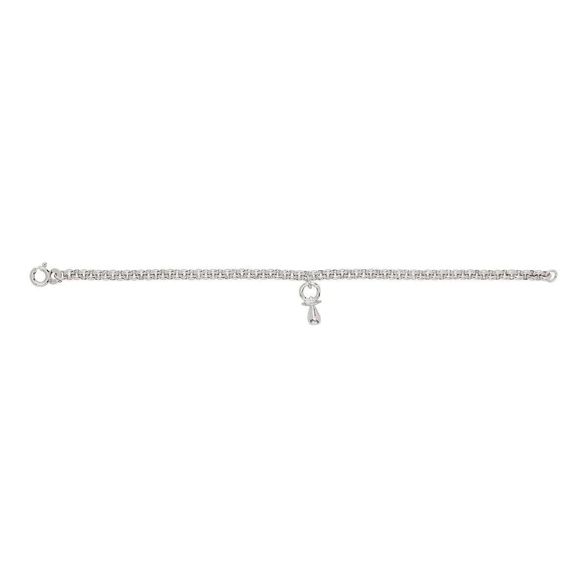 Rhodium silver bracelet w/pacifier