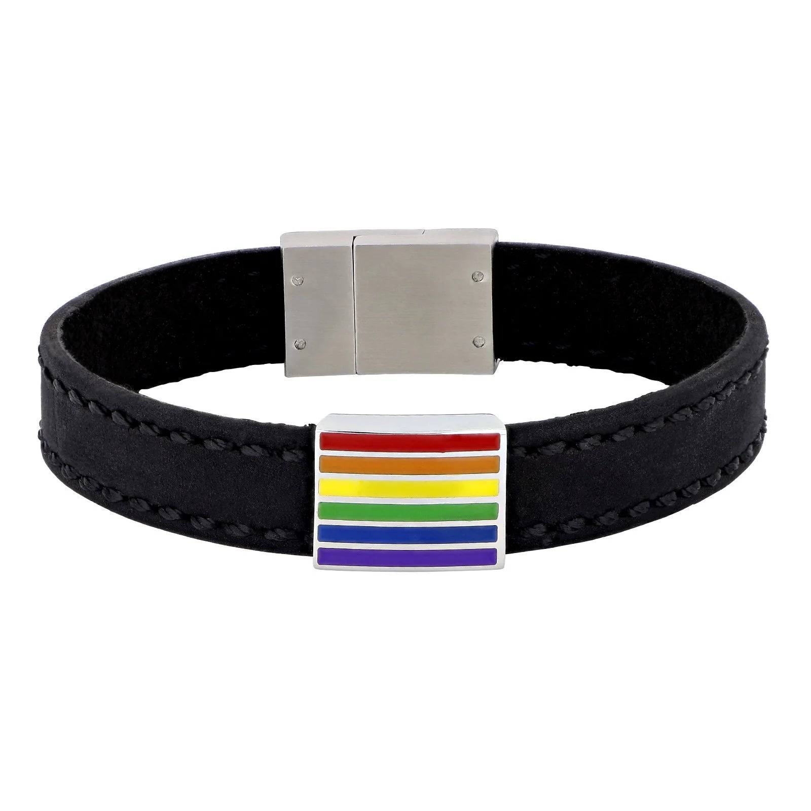 SON armbånd sort kalveskind LGBT