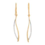 8kt. Bicolor guld ørehænger m. cz - Urma.dk