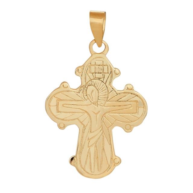 8kt. guld dagmarkors m/fadervor 21mm - Urma.dk