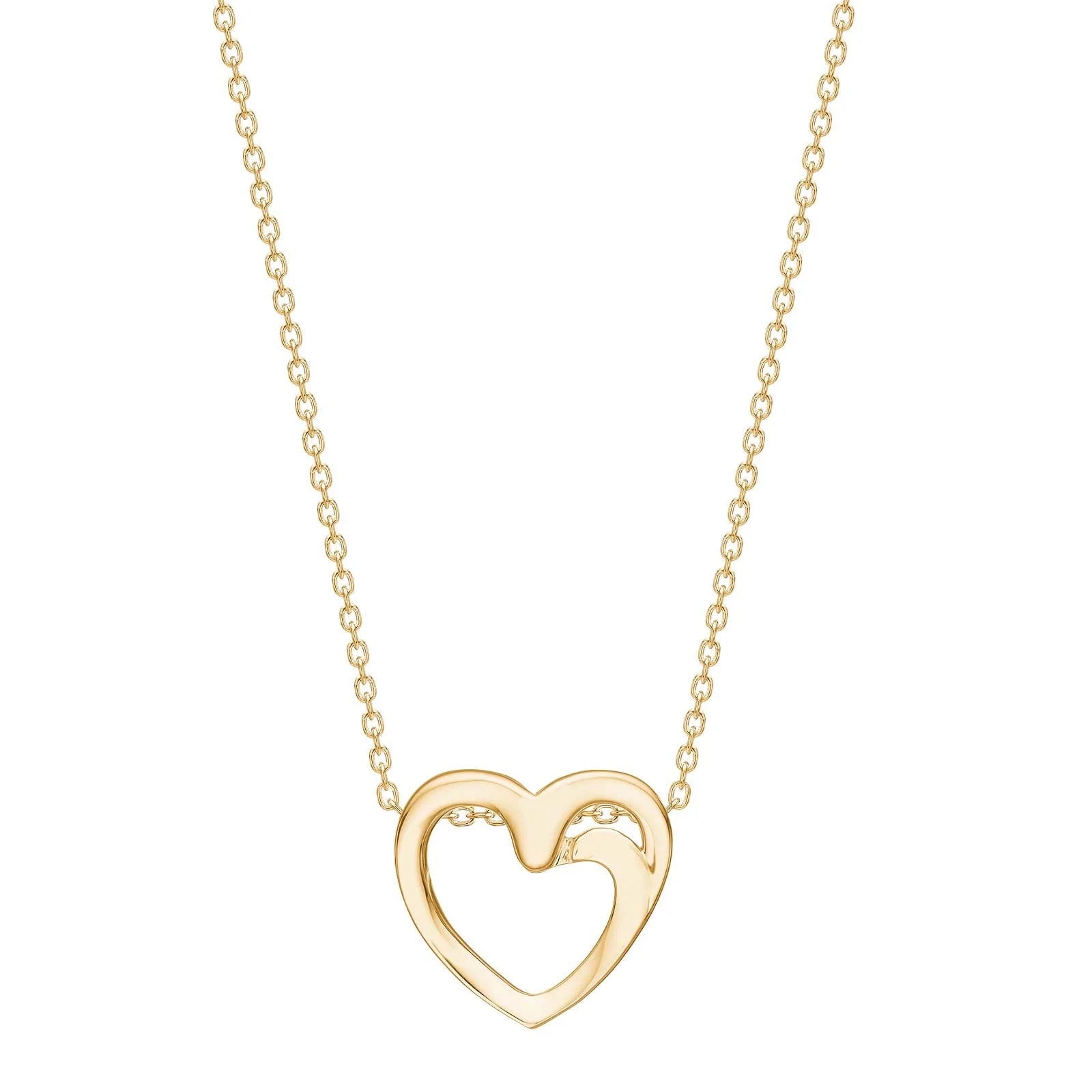 8kt. guld hjertevedhæng inkl. forg. kæde - Urma.dk