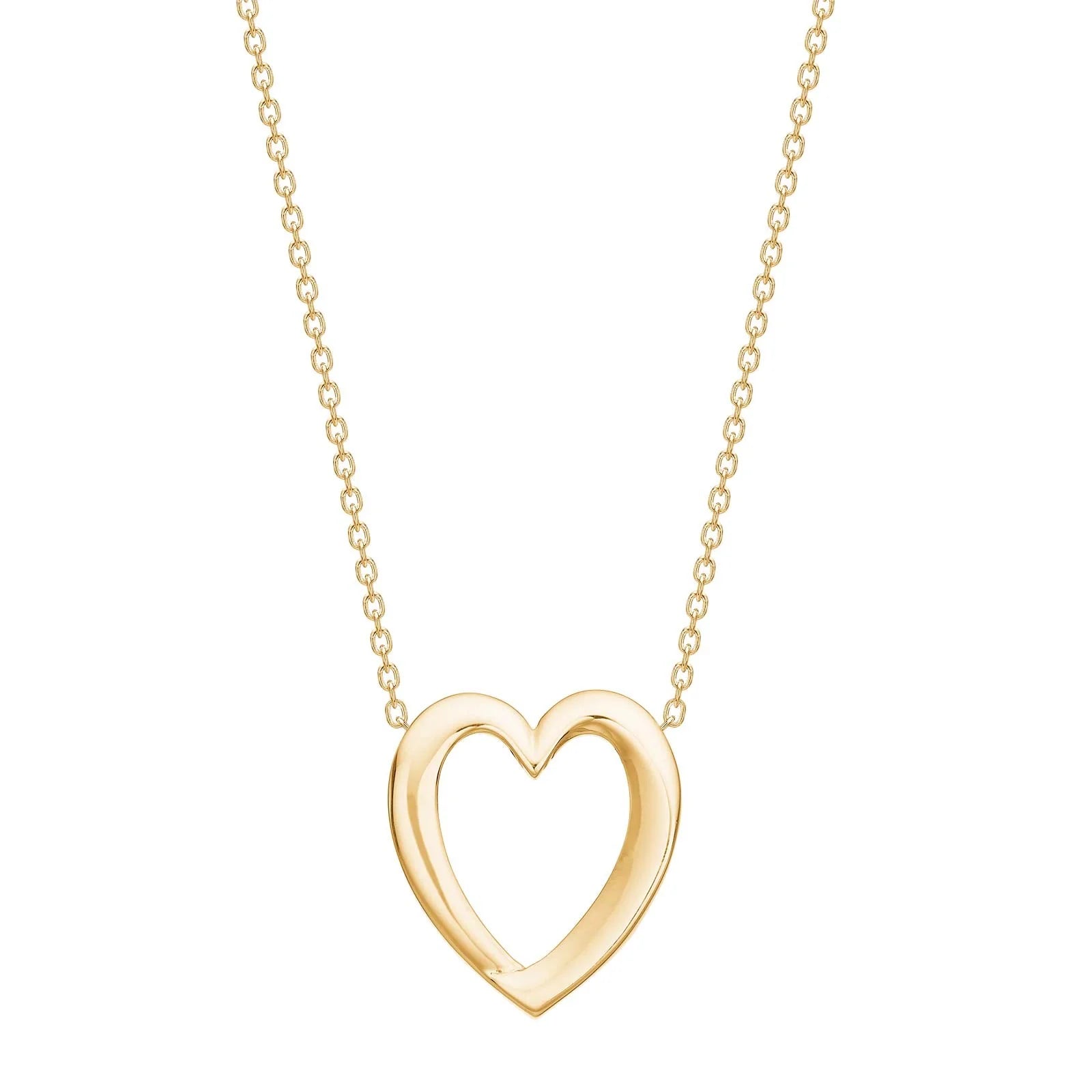 8kt. guld hjertevedhæng inkl. forg. kæde - Urma.dk