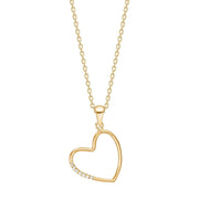 8kt. guld hjertevedhæng m. cz inkl. forg. kæde - Urma.dk
