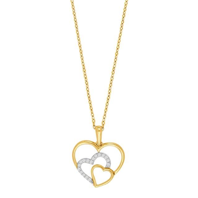 8kt. guld hjertevedhæng m.cz inkl. forg. kæde - Urma.dk