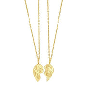 8kt. guld knækhjerte 15mm inkl. 2 forg. Sølvkæder - Urma.dk