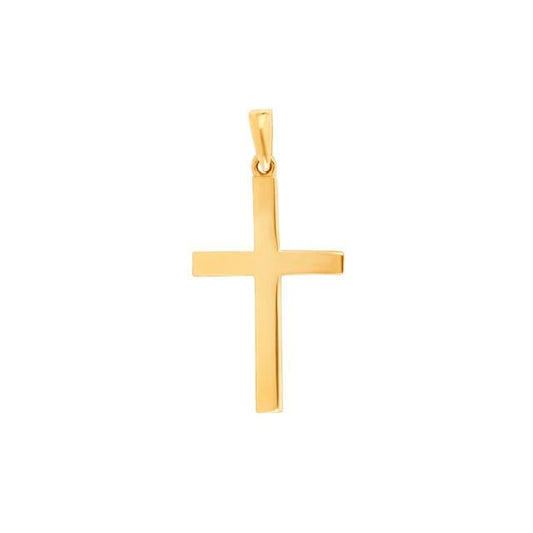 8kt. guld kors massiv 24mm - Urma.dk